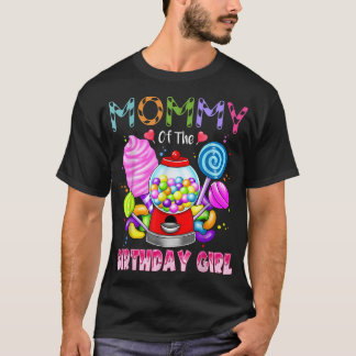 Camiseta Mamãe Da Rapariga De Aniversário Candyland Candy B