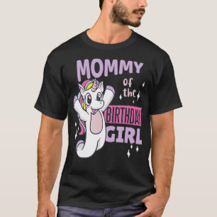 Camiseta Mamãe Da Rapariga De Aniversário Correspondente A