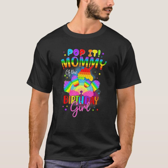 Camiseta Mamãe Da Rapariga De Aniversário Do Unicórnio Rapa (Frente)