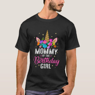 Camiseta Mamãe Da Rapariga De Aniversário, Mãe Dotada De