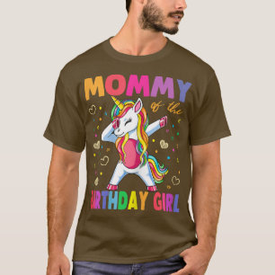 Camiseta Mamãe Da Rapariga De Aniversário, Mãe Dotada De Un