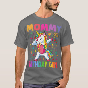 Camiseta Mamãe Da Rapariga De Aniversário, Mãe Dotada De Un