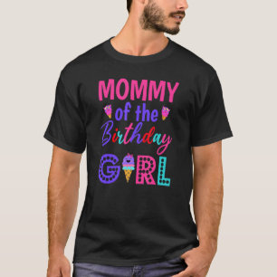 Camiseta Mamãe Da Rapariga De Aniversário Mãe Sorvete Prime