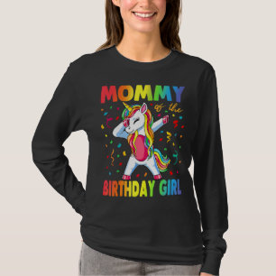 Camiseta Mamãe Da Rapariga De Aniversário Mãe Unicórn Birth