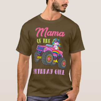 Camiseta Mamãe da Rapariga de Aniversário Monstro Einhorn T