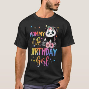 Camiseta Mamãe Da Rapariga De Aniversário, Panda Bear Mãe F