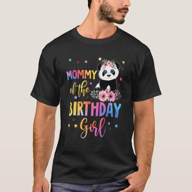 Camiseta Mamãe Da Rapariga De Aniversário Panda Bear Mãe Fl (Frente)