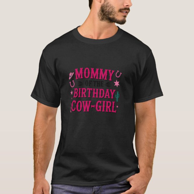 Camiseta Mamãe da Vaqueira de Aniversário (Frente)