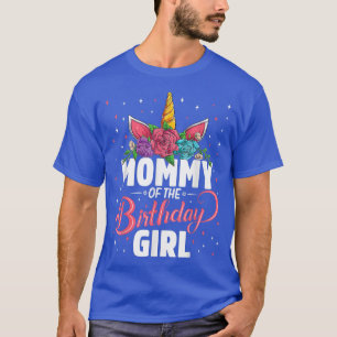 Camiseta Mamãe Das Mães Da Família Birthday Girl Unicorn Gi