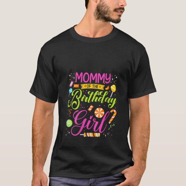 Camiseta Mamãe Das Mães De Festa de aniversário De Doces (Frente)