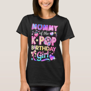 Camiseta Mamãe das meninas de aniversário do k-pop música c