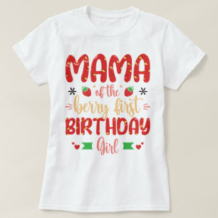 Camiseta Mamãe De Berry Birthday Doce Mãe Morangos