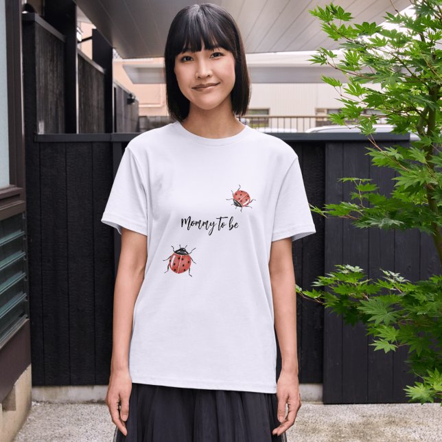 Camiseta Mamãe de Chá de fraldas Ladybug fofo a ser (Criador carregado)