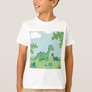 Camiseta Mamãe de dinossauro e bebê na casca do ovo