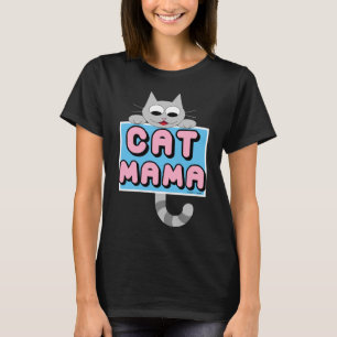 Camiseta "MAMÃE DE GATO" Adorável para Amantes de
