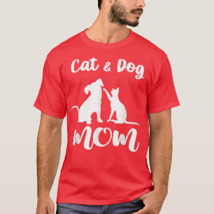 Camiseta Mamãe de Gato e Cachorro Animais de estimação ador
