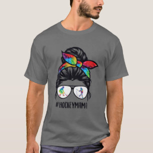 Camiseta Mamãe de Hóquei, Óculos de Cabelo de Arma, Mamãe d