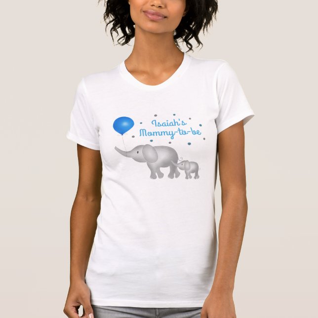 Camiseta Mamãe De Ser Elefante Mãe E Chá de fraldas De Bebê (Frente)