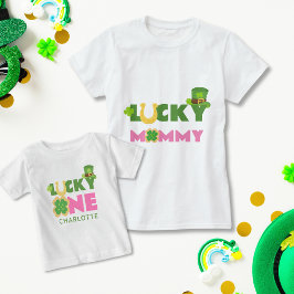 Camiseta Mamãe de sorte, Rua linda, aniversário de Patrick,