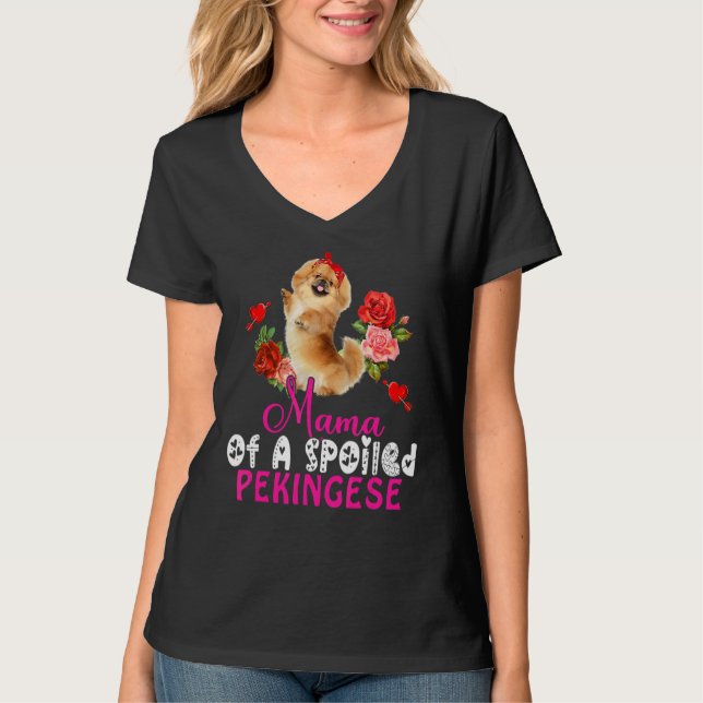 Camiseta Mamãe De Um Arco Cute Pekingês Maldito (Frente)