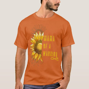 Camiseta Mamãe de um Cancer de infância do Guerreiro, Ribbo
