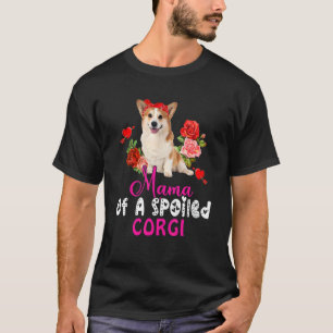 Camiseta Mamãe de um Corgi Mimado Laço de Cachorro Corgi Fo