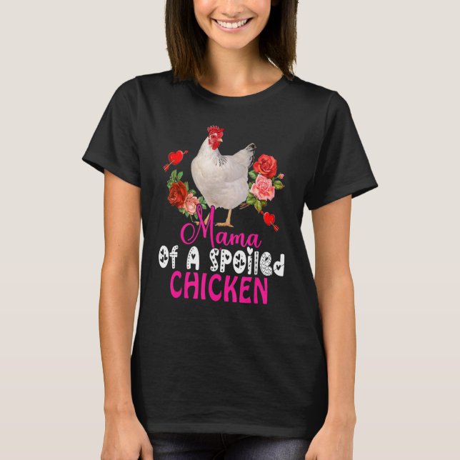 Camiseta Mamãe De Um Flo De Arco De Frango Cute Malhado (Frente)
