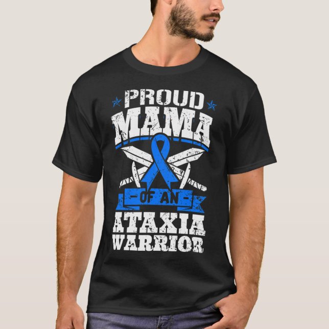 Camiseta Mamãe De Um Guerreiro Ataxia, Fita Dystaxi (Frente)