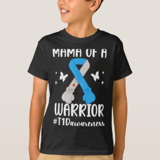 Camiseta Mamãe de um Guerreiro da Diabetes Tipo Um T1d Diab