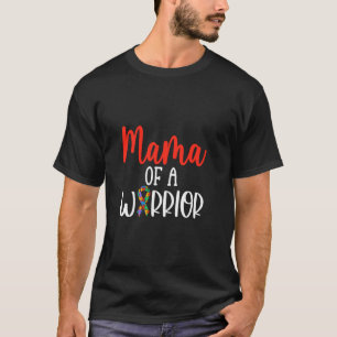 Camiseta Mamãe de um Guerreiro Fita do Autismo Conscientiza