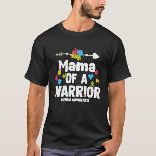 Camiseta Mamãe de uma Família de Autismo dos Guerreiros Puz