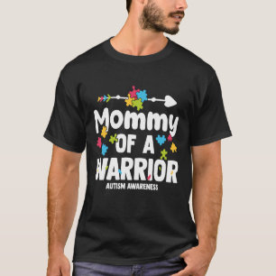 Camiseta Mamãe de uma Família de Guerreiros com Autismo Puz