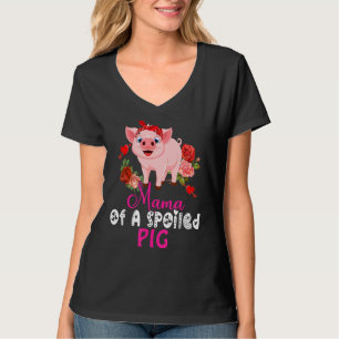 Camiseta Mamãe De Uma Flores De Arco De Porco Cute Com Porc