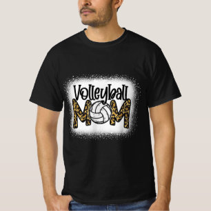 Camiseta Mamãe de Voleibol Mulher Leopardo Cute Sangrando D