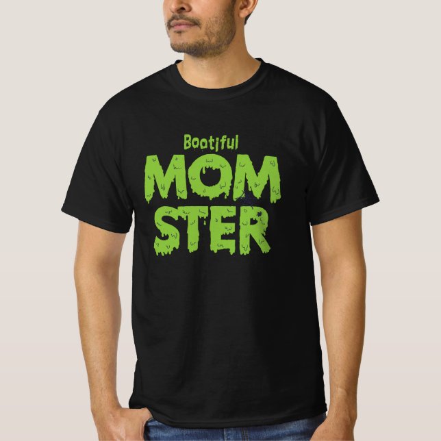 Camiseta Mamãe Dia de as Bruxas engraçado de Momster Bootic (Frente)