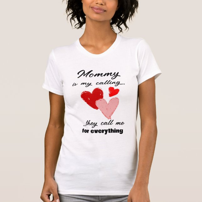 Camiseta Mamãe Dia de as mães Engraçado Citação Corações Ve (Frente)