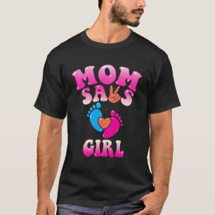 Camiseta Mamãe Diz Garota Fresca Cor-de-rosa Azul Revolução