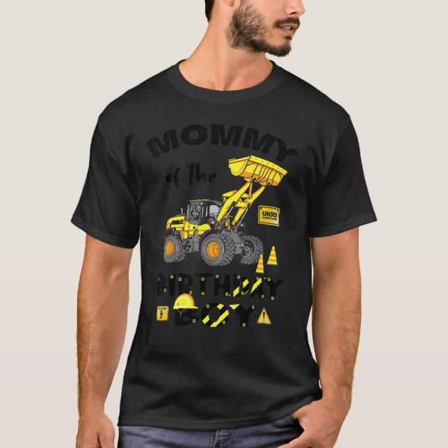 Camiseta Mamãe Do Aniversário Da Construção Do Garoto De An (Frente)