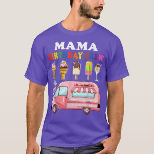 Camiseta Mamãe Do Aniversário Da Tripulação Sorvete