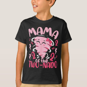 Camiseta Mamãe do aniversário de 2 anos temático de tornado
