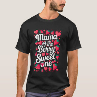Camiseta Mamãe Do Aniversário Do Doce De Morango Um Dia Das