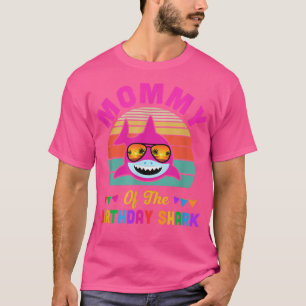 Camiseta Mamãe Do Aniversário Do Tubarão Mãe Que Correspond