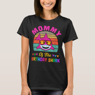 Camiseta Mamãe Do Aniversário Do Tubarão Mãe Que Correspond