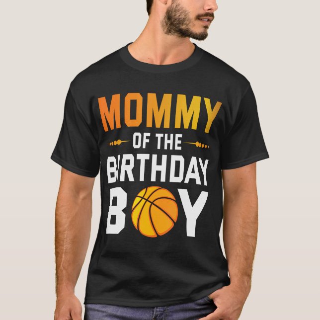 Camiseta Mamãe Do Aniversário Jogador De Basquete Feliz (Frente)