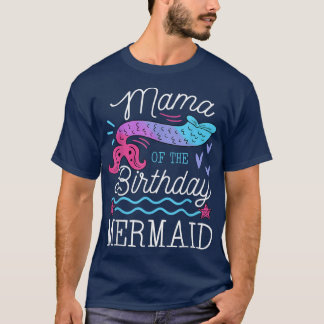 Camiseta Mamãe Do Aniversário Par Da Família Da Sereia