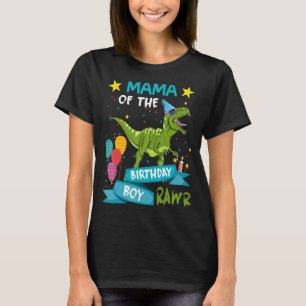 Camiseta Mamãe Do Aniversário Rawr Dinosaur Birthday Pa