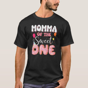 Camiseta Mamãe Do Aniversário Um Donut 1rua Família B Da