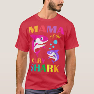 Camiseta Mamãe Do Bebê Aniversário Tubarão Mamãe Tubarão Mã