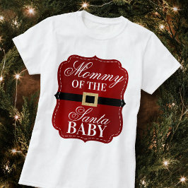Camiseta Mamãe Do Bebê Papai noel | Chá de fraldas de Natal