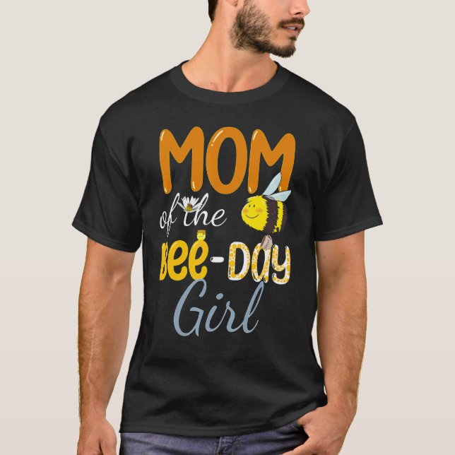 Camiseta Mamãe Do Bee Day Girl Floral Family Hive Party Bir (Frente)